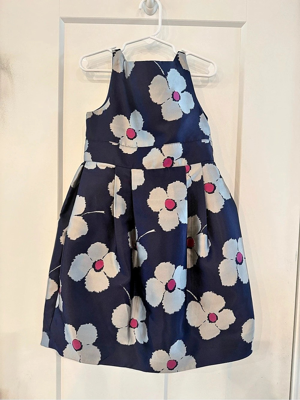 NWT Janie and Jack Girls Floral Dress in Blue & White Size 5
